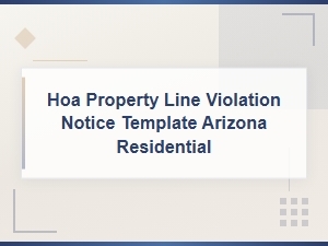 Arizona Hoa Property Line Violation Notice Template