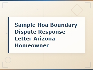 Arizona Hoa Boundary Dispute Response Letter Template